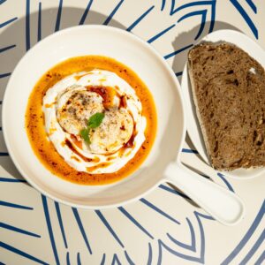 Labneh Chili Poached Egg Sourdough
